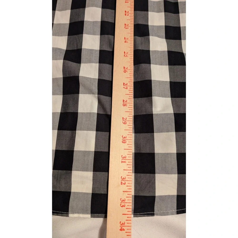 Land's End Long Sleeve Button Down Shirt Black/White Checkered Size 16 37 Tall